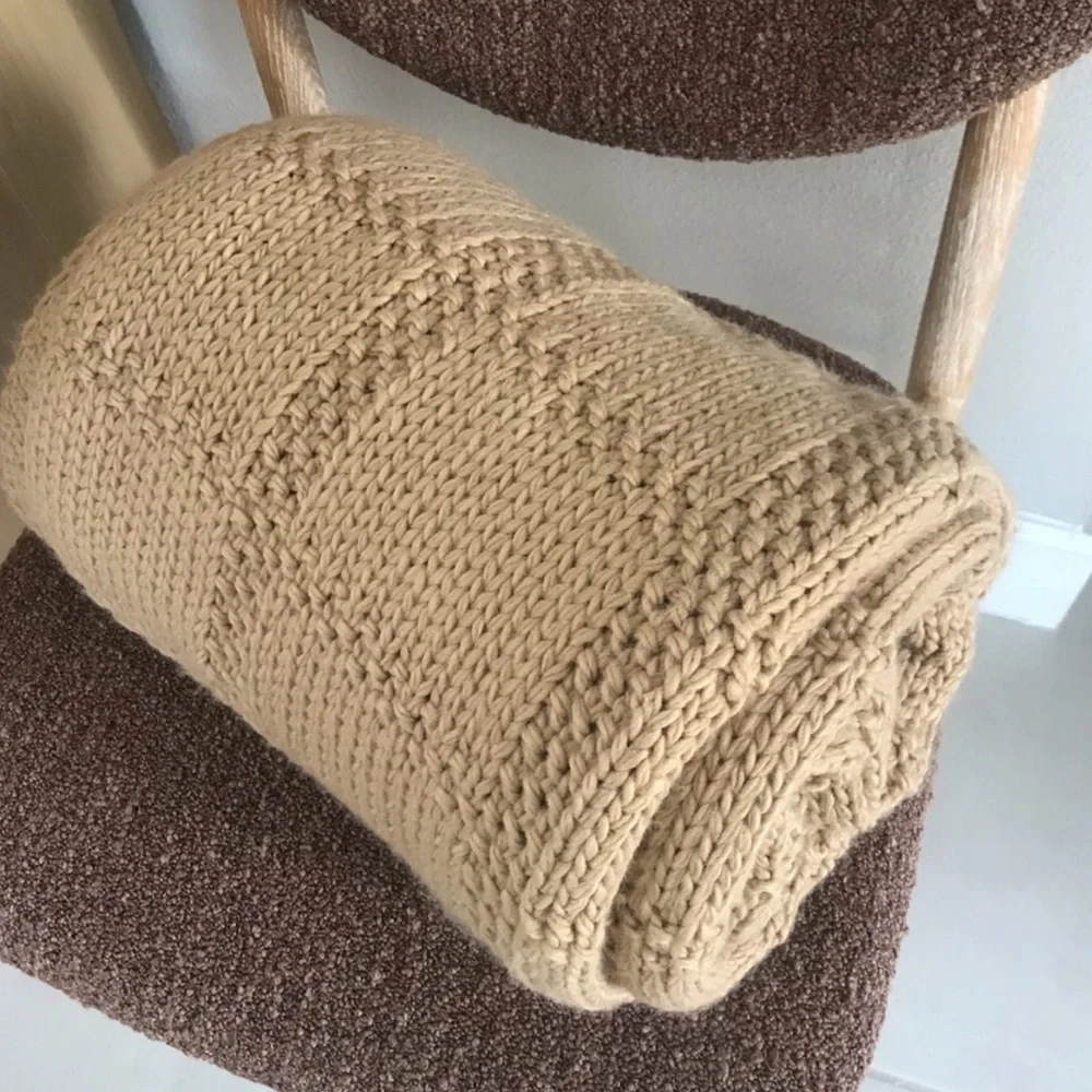 Studio McGee & Threshold Grid Knit Throw Blanket
